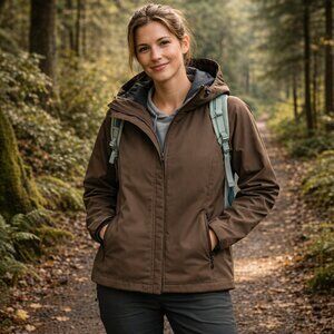Spring/Autumn Mountain Equipment Coop Women Hooded Coat - Brown - XL